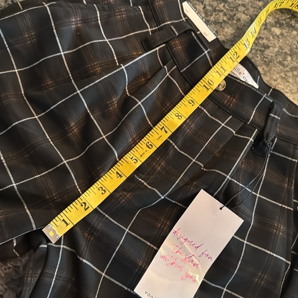 Vanilla star slouchy trousers black brown plaid NWT 5/27 - Picture 10 of 12